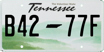 TN license plate B4277F