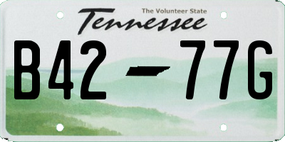 TN license plate B4277G