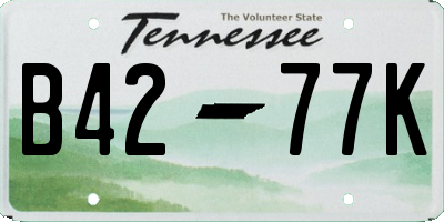 TN license plate B4277K