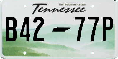 TN license plate B4277P