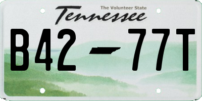 TN license plate B4277T