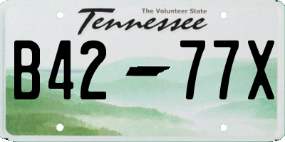 TN license plate B4277X
