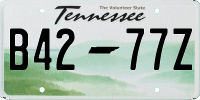 TN license plate B4277Z