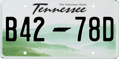 TN license plate B4278D