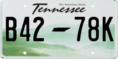 TN license plate B4278K