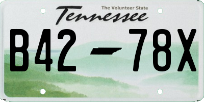 TN license plate B4278X