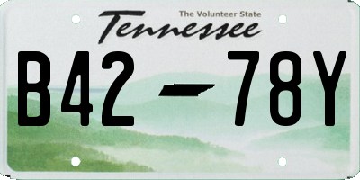 TN license plate B4278Y