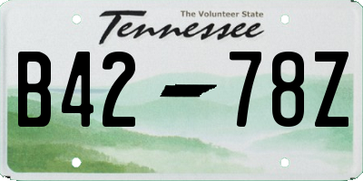 TN license plate B4278Z