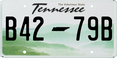 TN license plate B4279B