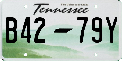 TN license plate B4279Y