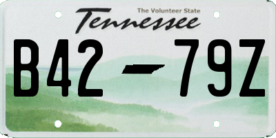 TN license plate B4279Z