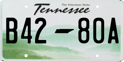 TN license plate B4280A