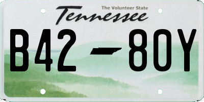 TN license plate B4280Y