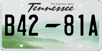 TN license plate B4281A