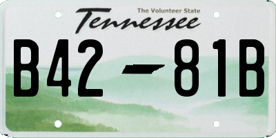 TN license plate B4281B
