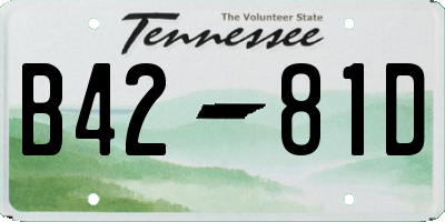 TN license plate B4281D