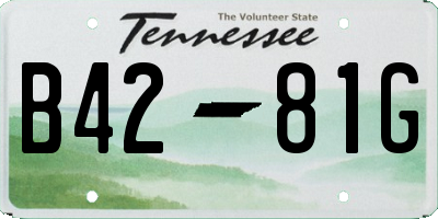 TN license plate B4281G