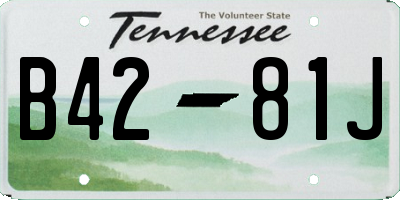 TN license plate B4281J