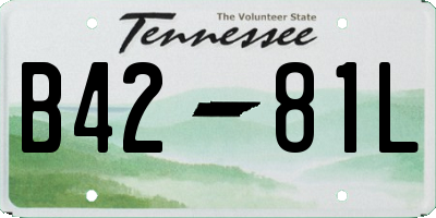 TN license plate B4281L