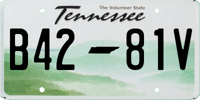TN license plate B4281V