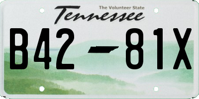 TN license plate B4281X