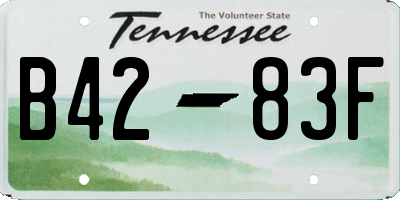 TN license plate B4283F