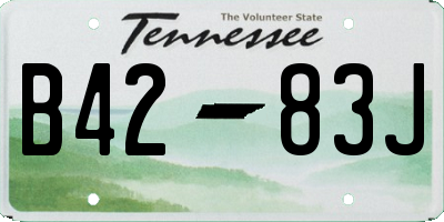 TN license plate B4283J