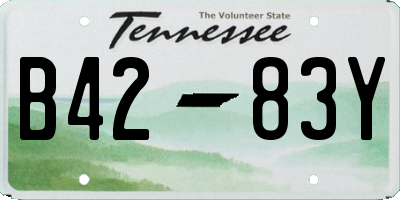 TN license plate B4283Y