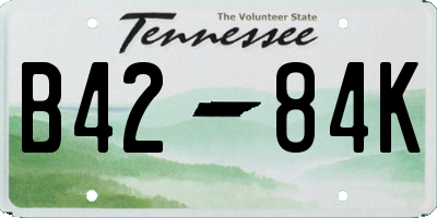 TN license plate B4284K