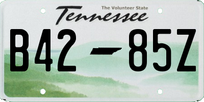 TN license plate B4285Z