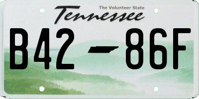 TN license plate B4286F