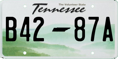 TN license plate B4287A