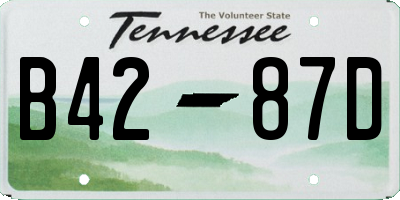 TN license plate B4287D