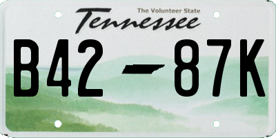 TN license plate B4287K