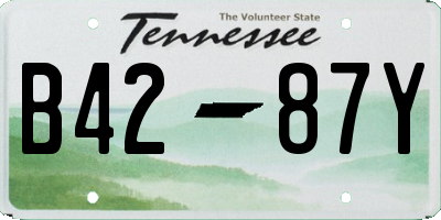 TN license plate B4287Y