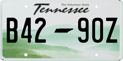 TN license plate B4290Z