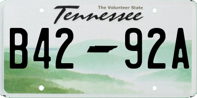 TN license plate B4292A