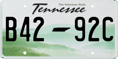 TN license plate B4292C