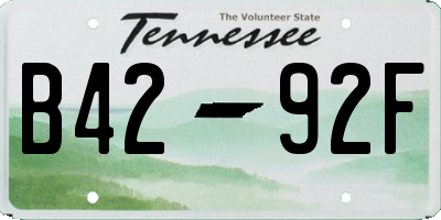 TN license plate B4292F