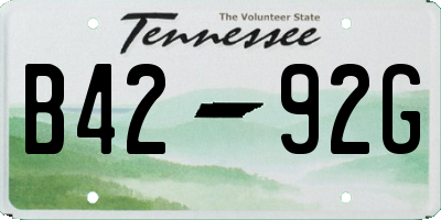 TN license plate B4292G