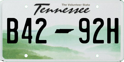 TN license plate B4292H