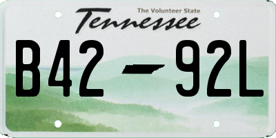TN license plate B4292L