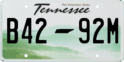 TN license plate B4292M