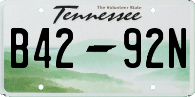 TN license plate B4292N