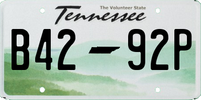 TN license plate B4292P