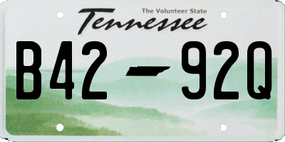 TN license plate B4292Q