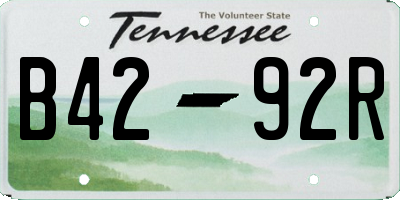 TN license plate B4292R