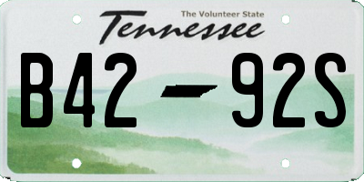 TN license plate B4292S