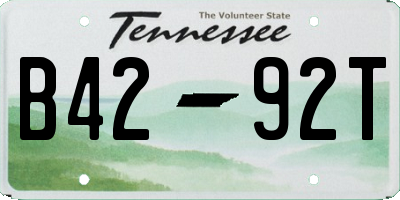TN license plate B4292T
