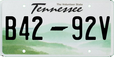 TN license plate B4292V